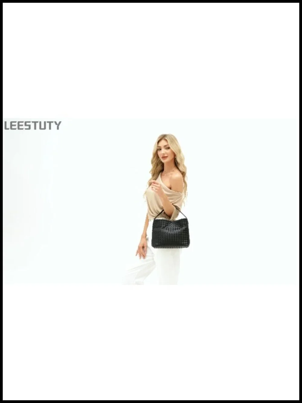 Faux Leather Woven Tote Bag Women's Designer Shoulder Handbag Hobo Purse